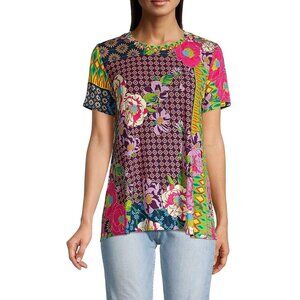 Johnny‎ Was Maggie Short Sleeve Crewneck Swing Tee Size S